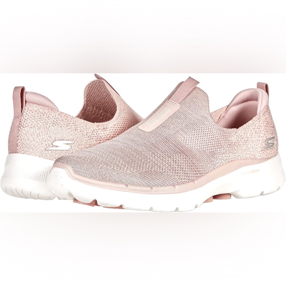 NWT Skechers GOwalk 6 - Glimmering Light Pink Size 8.5